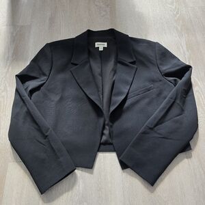 Nordstrom Open Edit Black Cropped Blazer